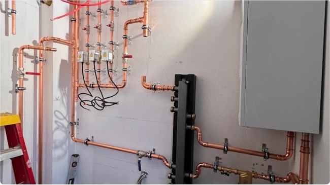 Copper pipework installation