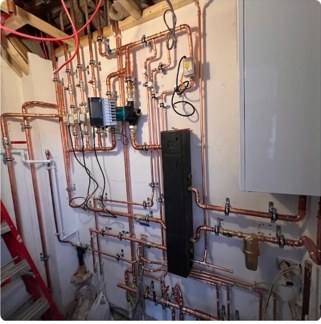 Heating and pipework installation