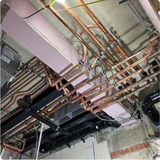Complex copper installation