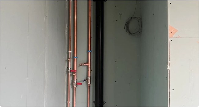 Bathroom first-fix pipework