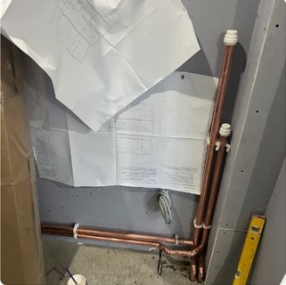 Pipework against plans